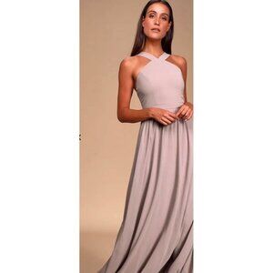 Lulu’s Women Air of Romance Blue Sleeveless Bridesmaid Prom Maxi Dress Size M